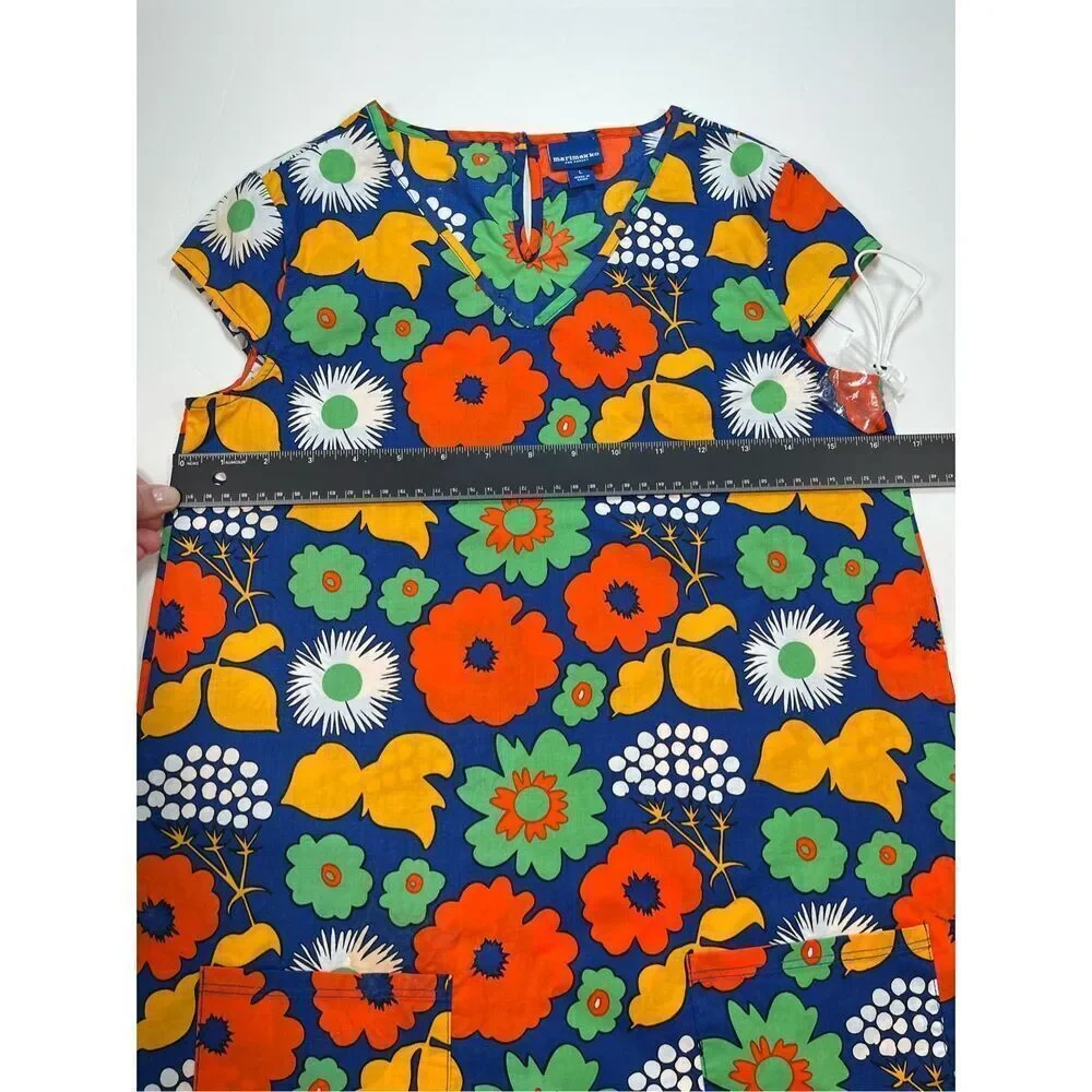 NEW Marimekko x Target Girls Bold Cap Sleeve Hippie Era Floral Dress Size Large - Picture 6 of 9